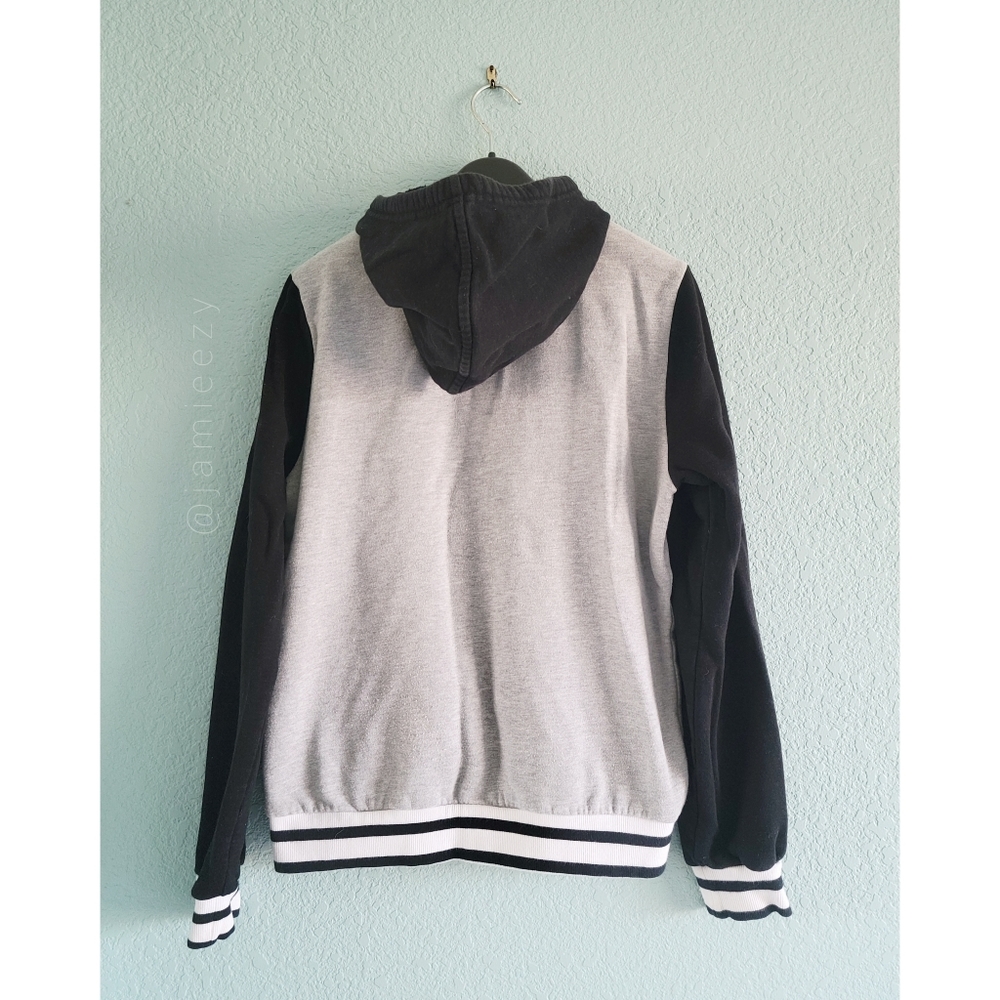 F21 | Varsity Style Snap-Button Front Hoodie - image 5